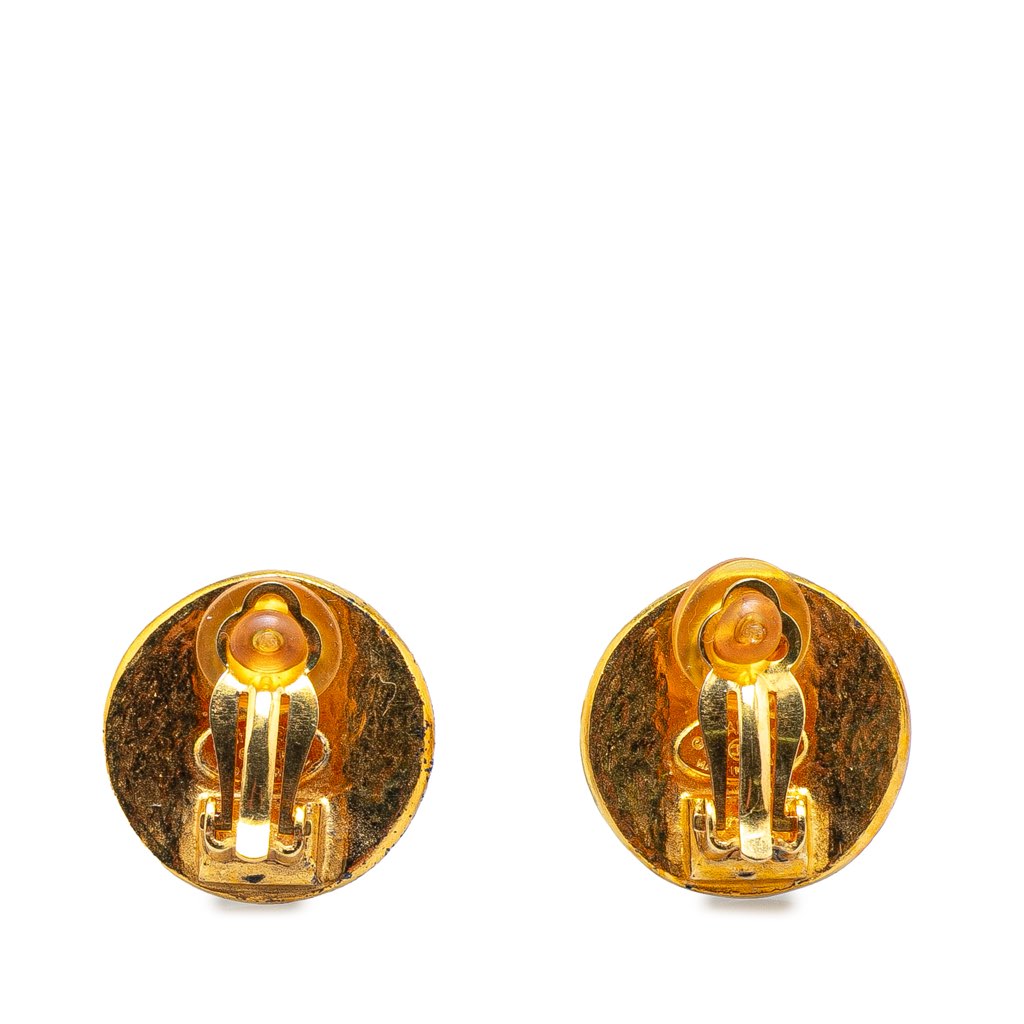 Chanel Gold Plated CC Clip On Earrings - 2