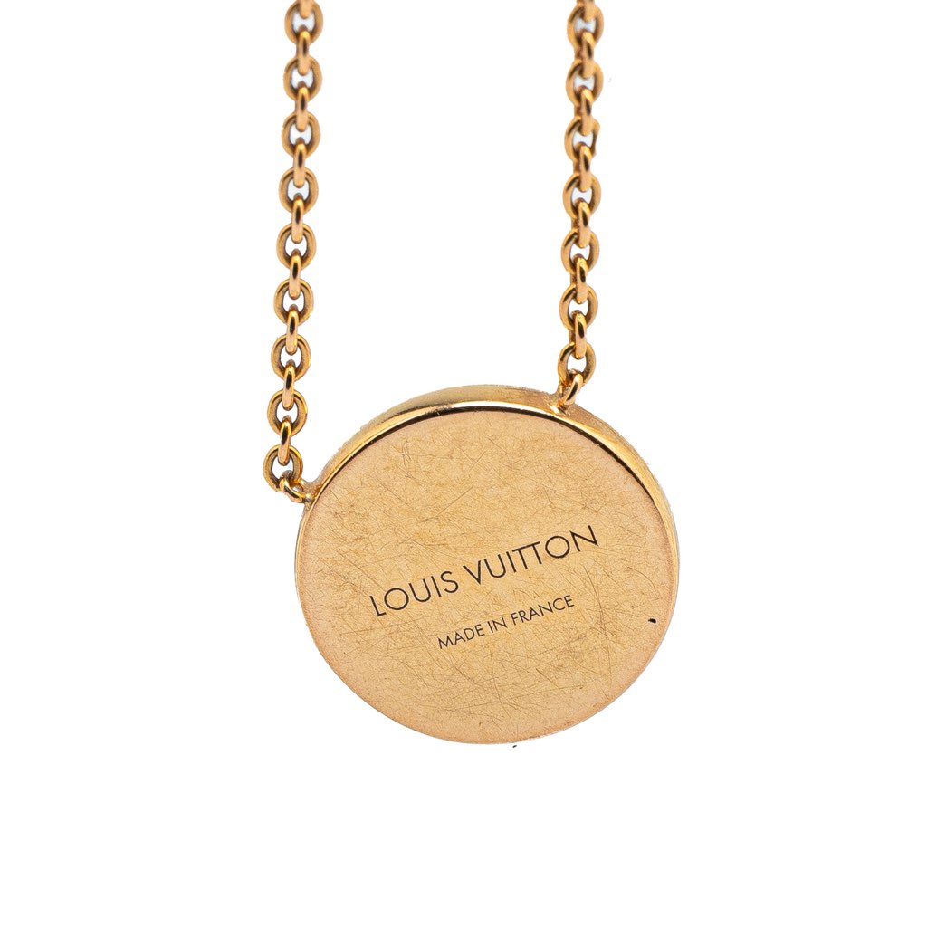 Louis Vuitton 18K Yellow Gold and Mother of Pearl Monogram Color Blossom Sun Necklace - Back view
