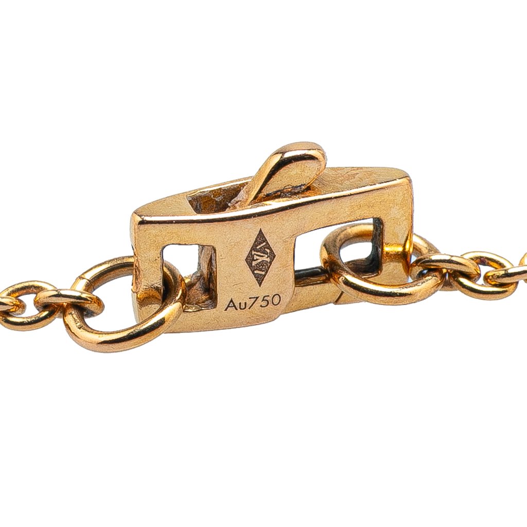 Louis Vuitton 18K Yellow Gold and Mother of Pearl Monogram Color Blossom Sun Necklace - 4