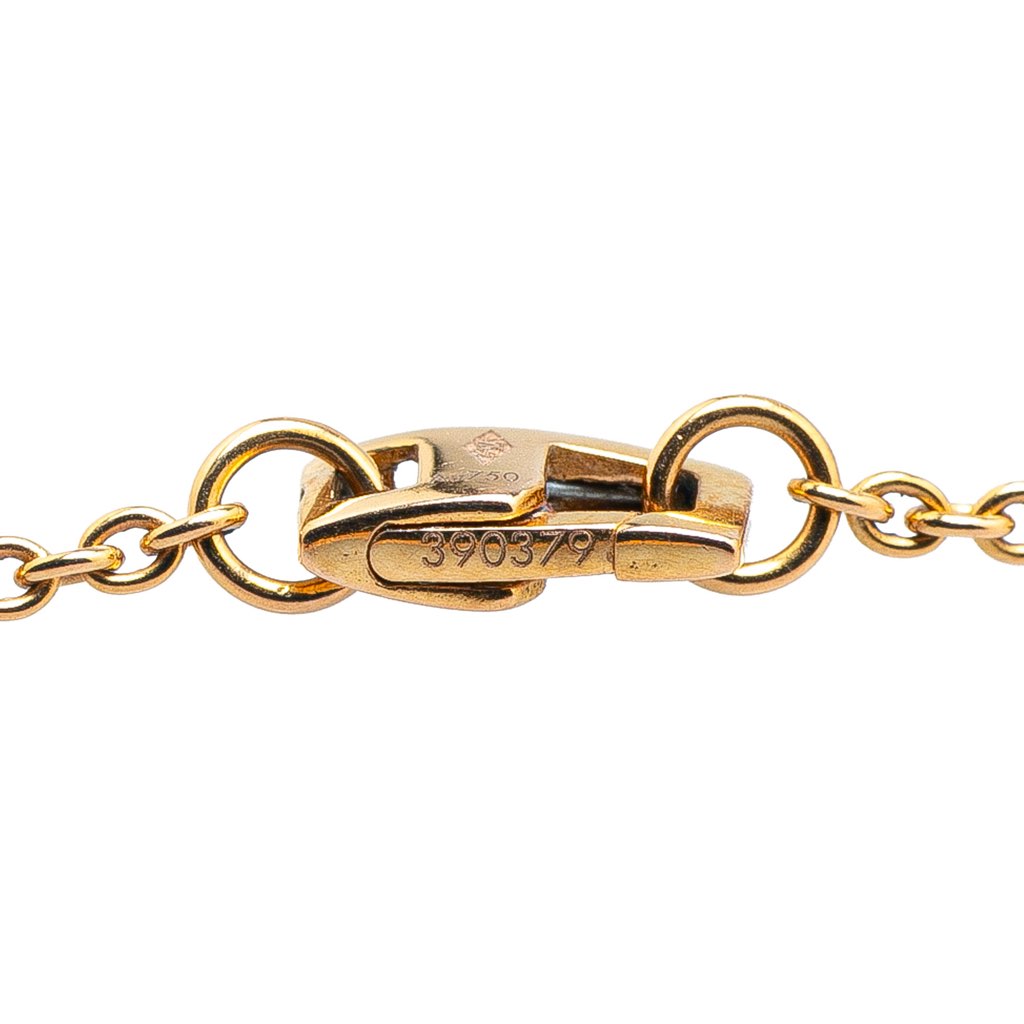 Louis Vuitton 18K Yellow Gold and Mother of Pearl Monogram Color Blossom Sun Necklace - Side view