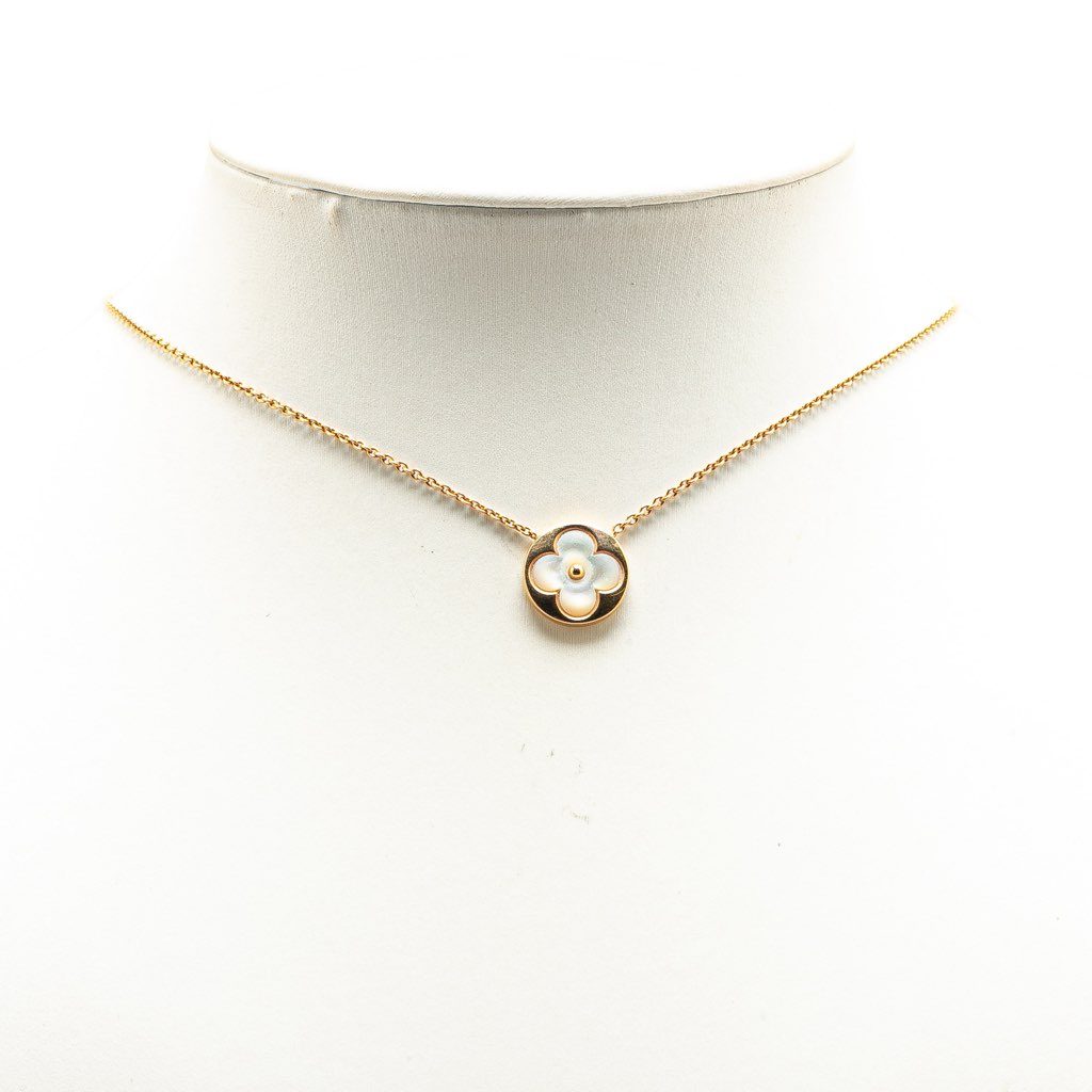 Louis Vuitton 18K Yellow Gold and Mother of Pearl Monogram Color Blossom Sun Necklace - Detail 1