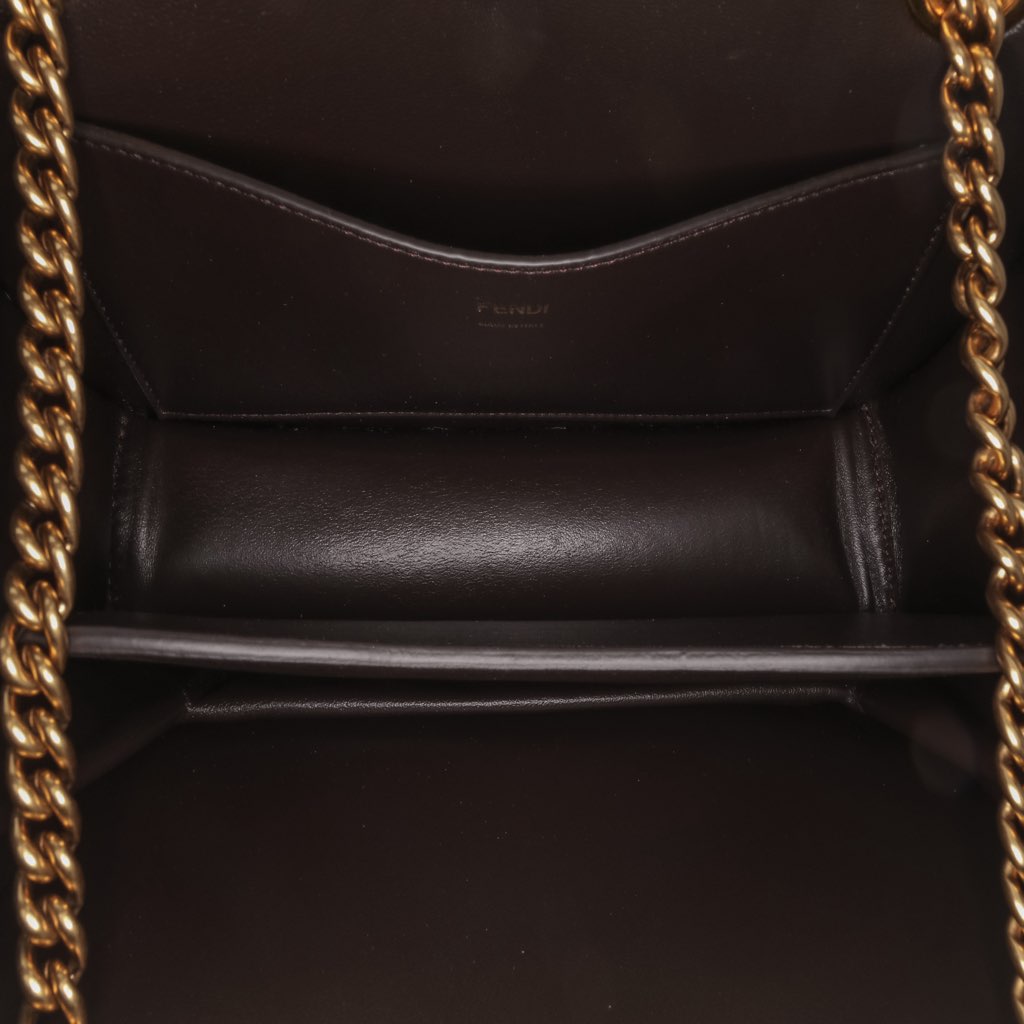 Fendi Calfskin Vitello King Nubuck Pequin Karligraphy Pocket Shoulder Bag - 4