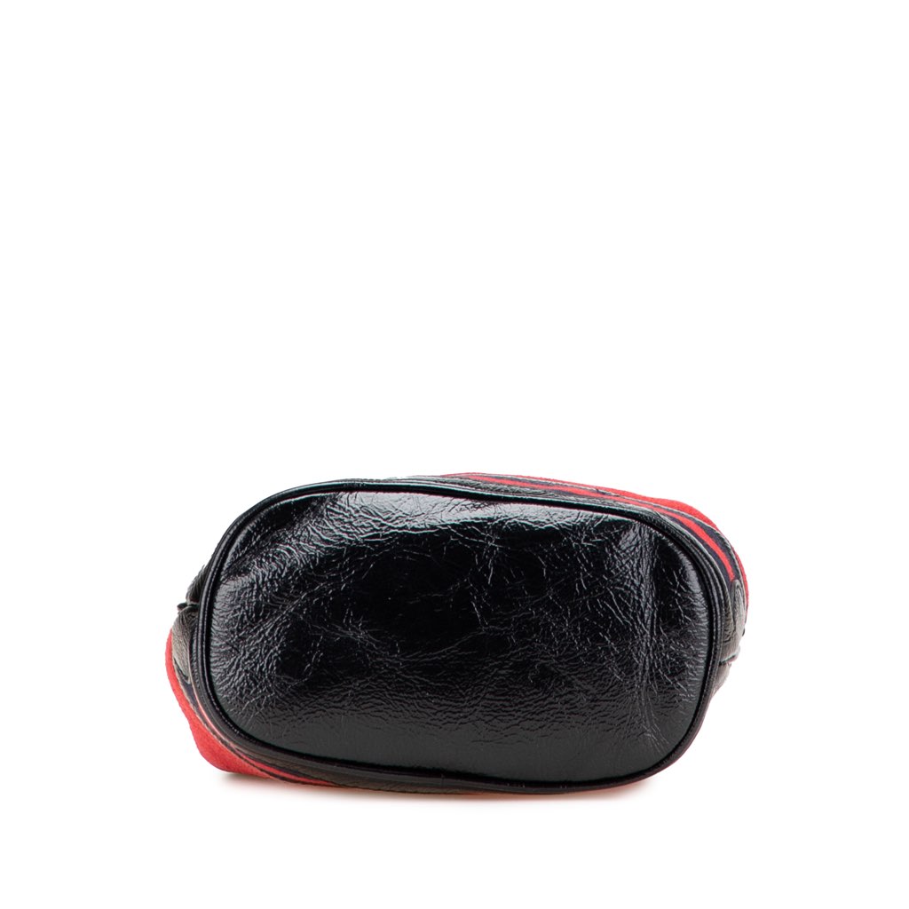 Gucci Mini Suede and Patent Web Ophidia Bucket Bag - Image 6