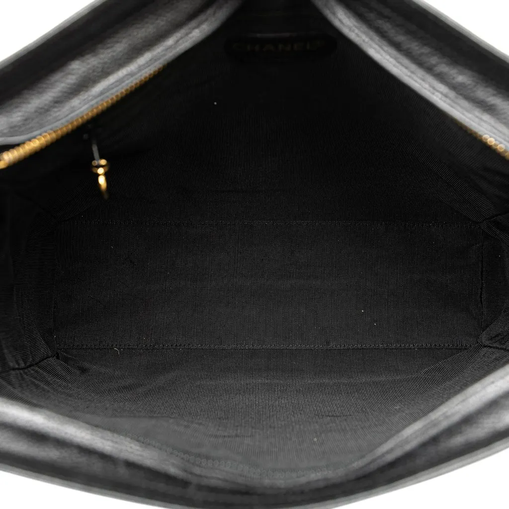 Chanel Triple CC Caviar Shoulder Bag Black Leather Very good - Box View