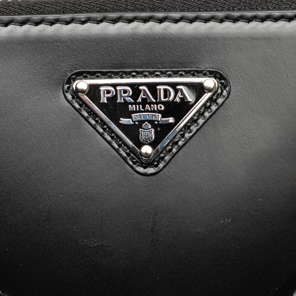 Prada Mini Spazzolato Leather Triangle Chain Crossbody - Detail 2