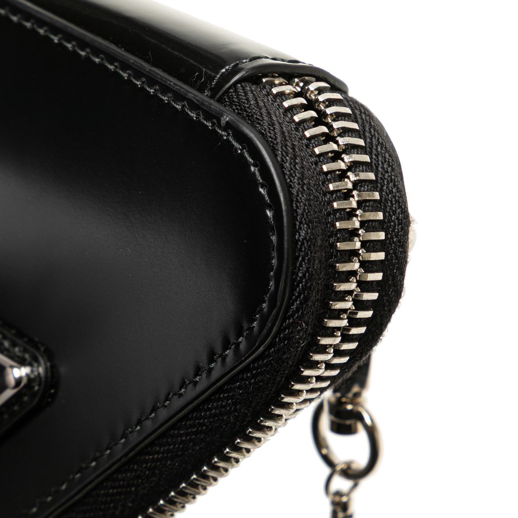 Prada Mini Spazzolato Leather Triangle Chain Crossbody - Image 10