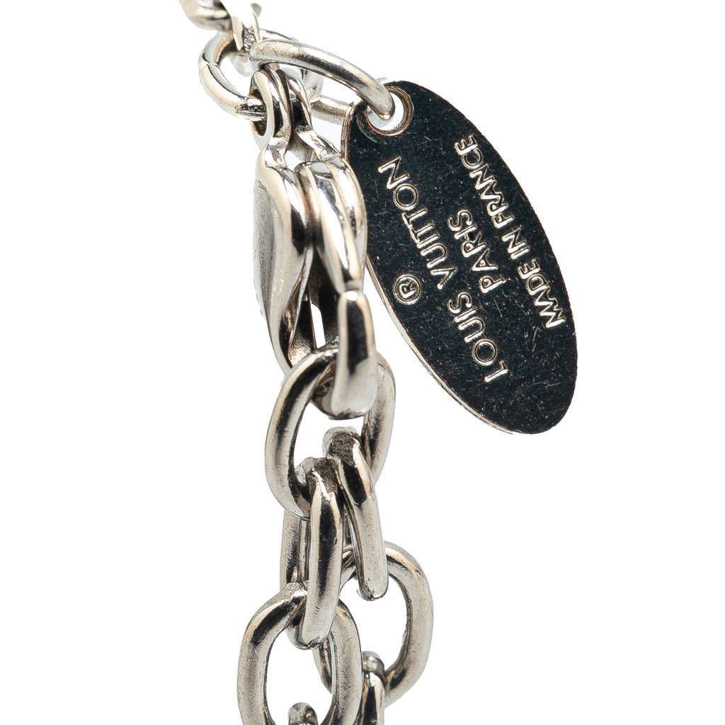 Louis Vuitton Silver Plated Crystal Gamble Station Bracelet - 5
