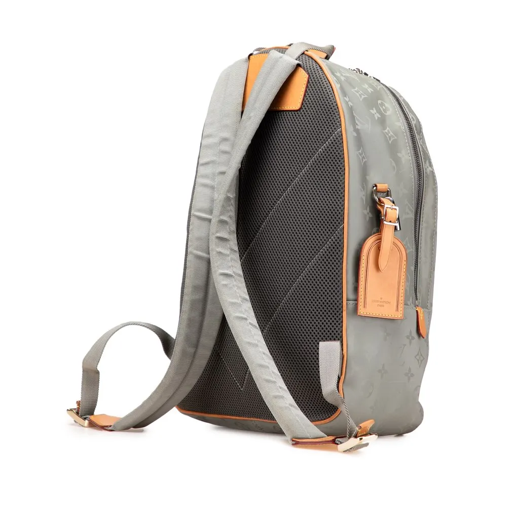 Louis Vuitton Monogram Titanium Backpack PM Grey Canvas Good - Back View