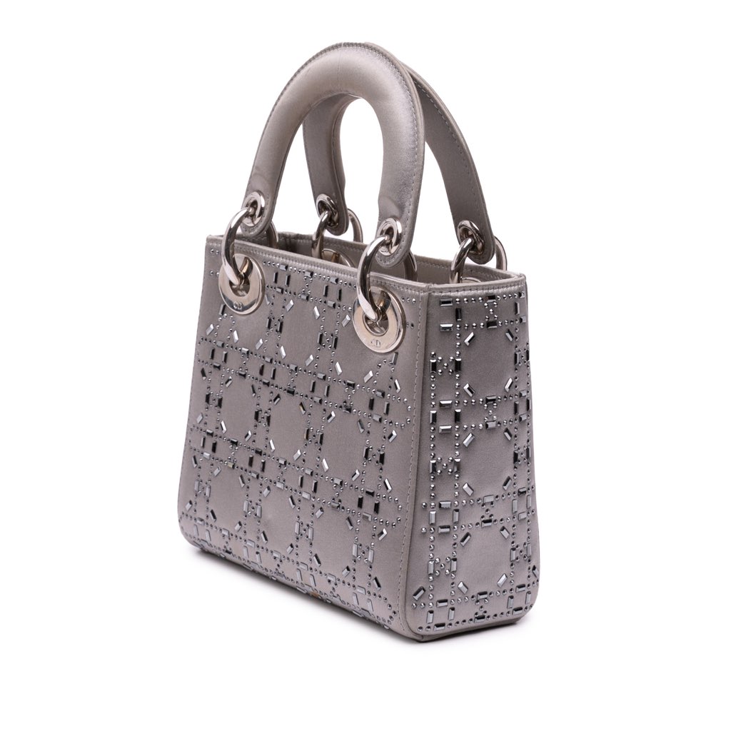 Dior Mini Satin Cannage Strass Crystal Embellished Lady Dior - 2