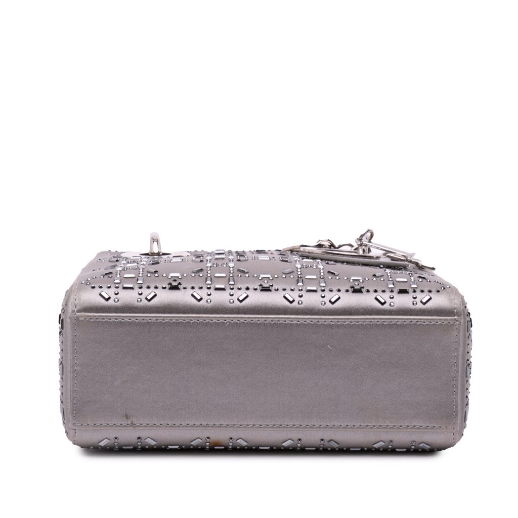 Dior Mini Satin Cannage Strass Crystal Embellished Lady Dior - 3