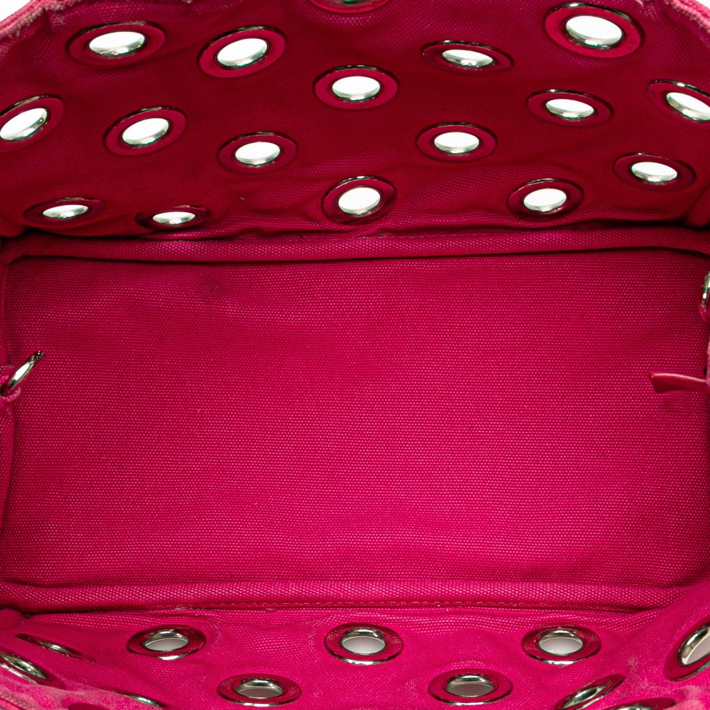 Prada Small Canvas Canapa Grommet Satchel - 4