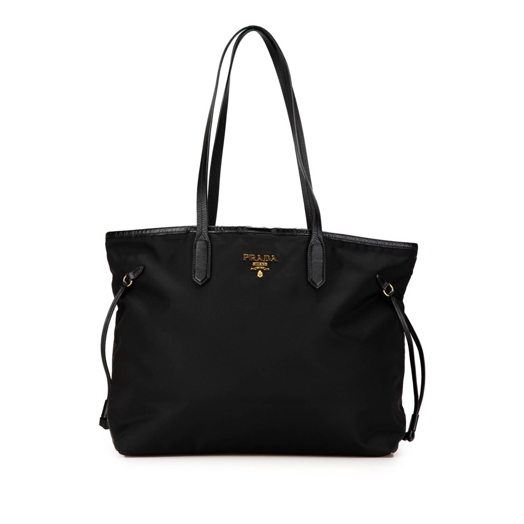 Prada Saffiano Trimmed Tessuto Tote