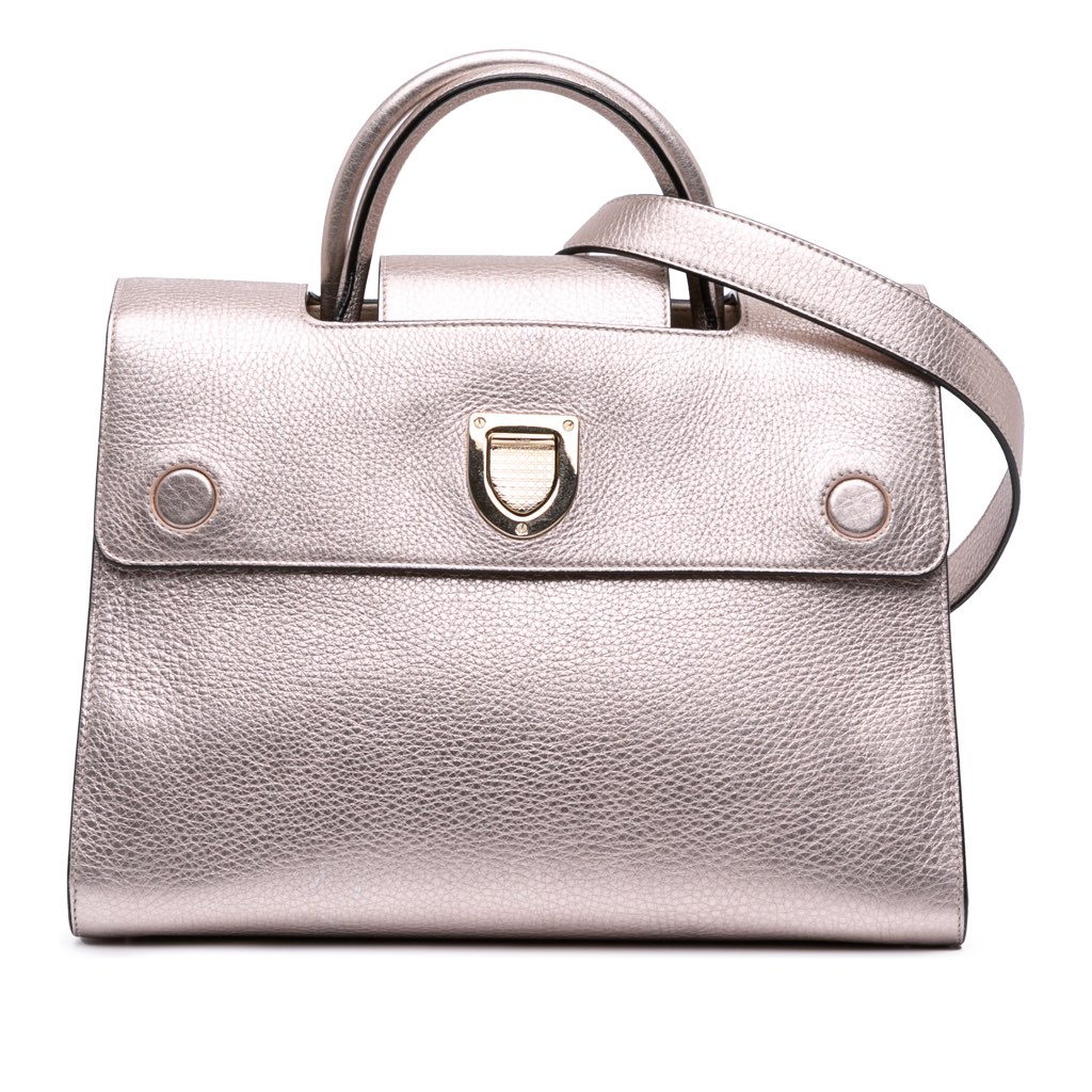Dior Medium Metallic Grained Calfskin Diorever Satchel