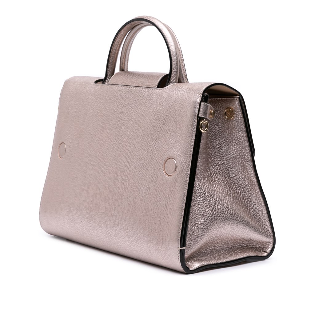 Dior Medium Metallic Grained Calfskin Diorever Satchel - 2