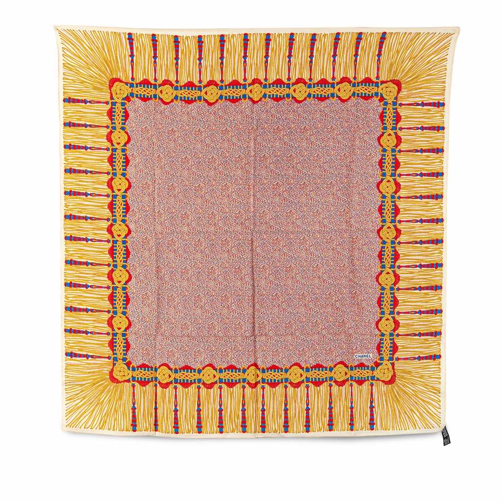 Chanel Nautical Rope Knot Print Silk Scarf