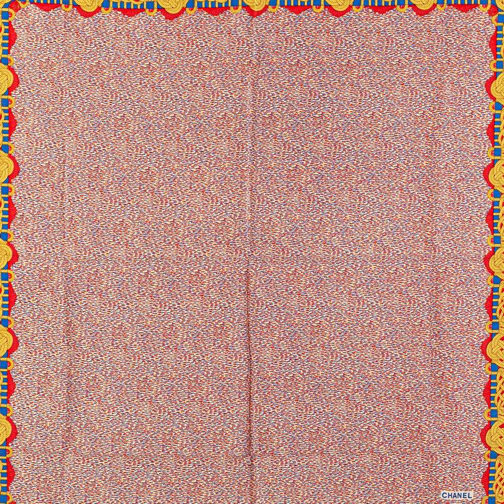 Chanel Nautical Rope Knot Print Silk Scarf - Back view