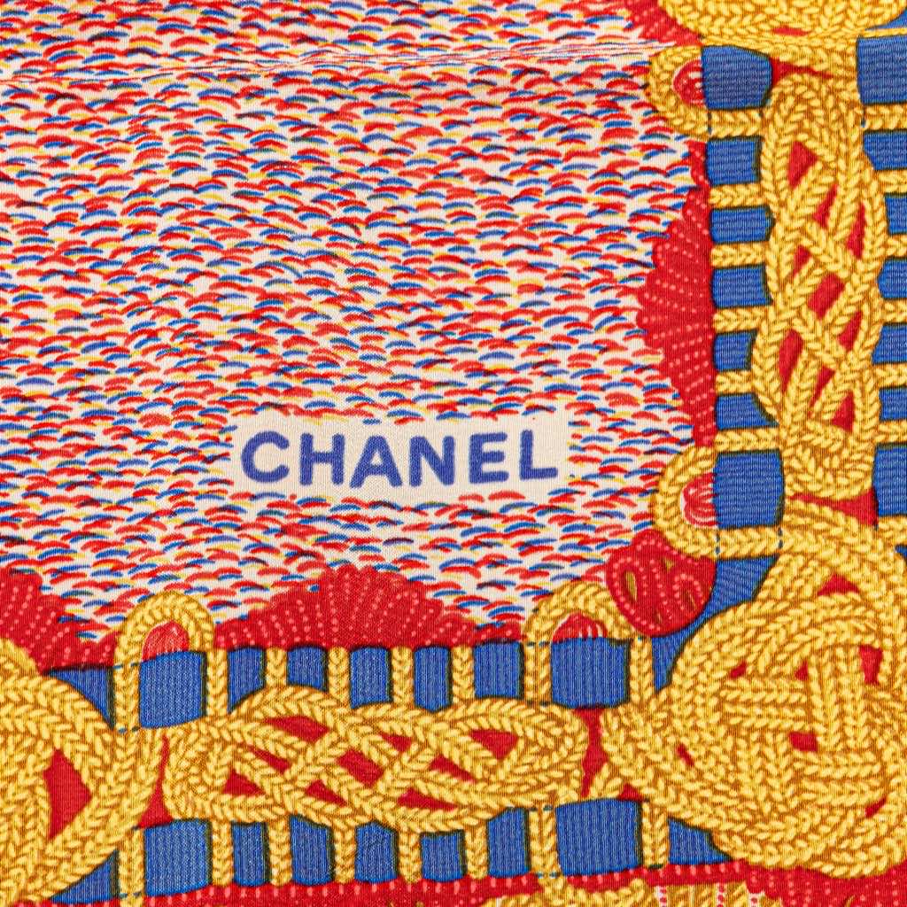 Chanel Nautical Rope Knot Print Silk Scarf - Image 6