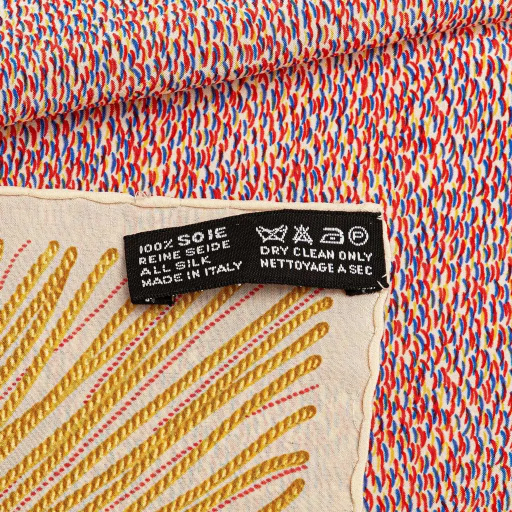 Chanel Nautical Rope Knot Print Silk Scarf Gold Silk Good - Model View