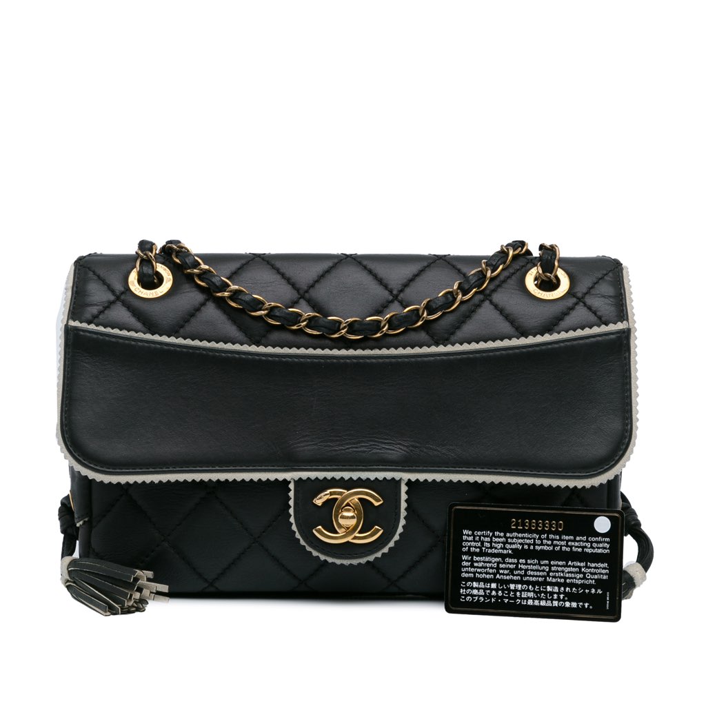 Chanel CC Quilted Lambskin Tassel and Border Embellished Flap - Image 12
