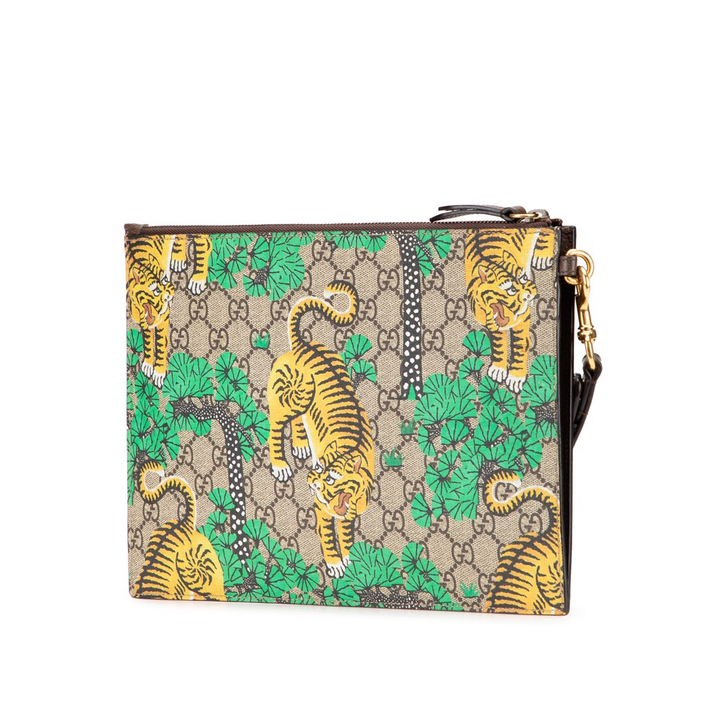 Gucci GG Supreme Bengal Clutch - Back view