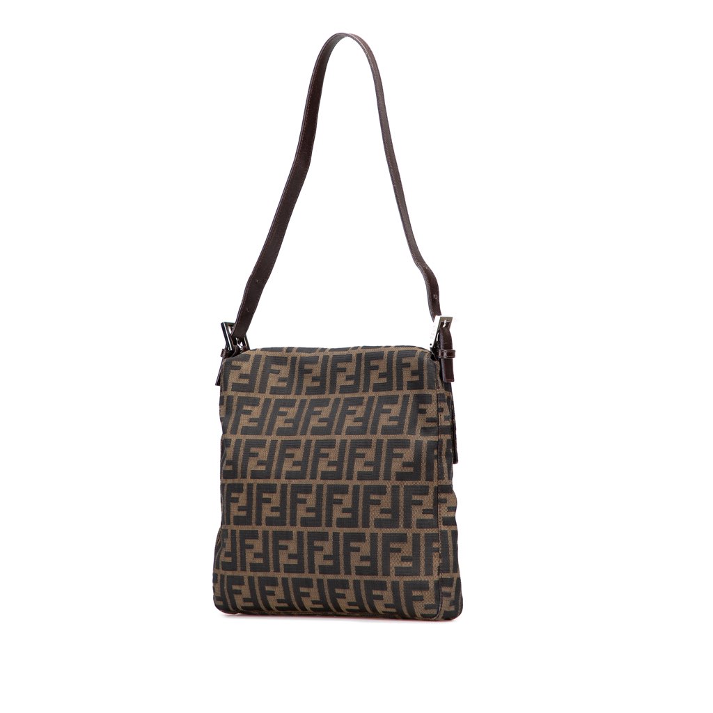 Fendi Zucca Canvas Shoulder Bag - Back view