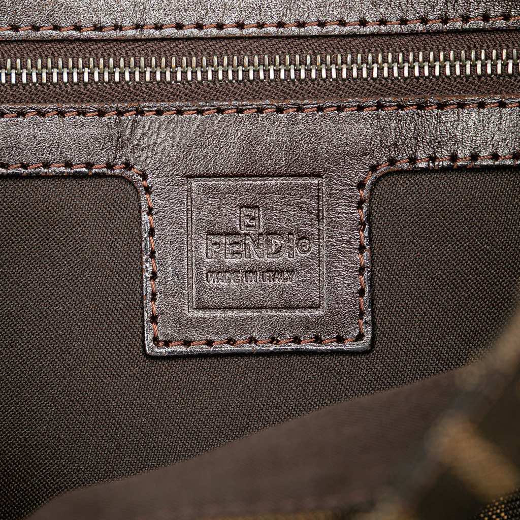 Fendi Zucca Canvas Shoulder Bag - Side view