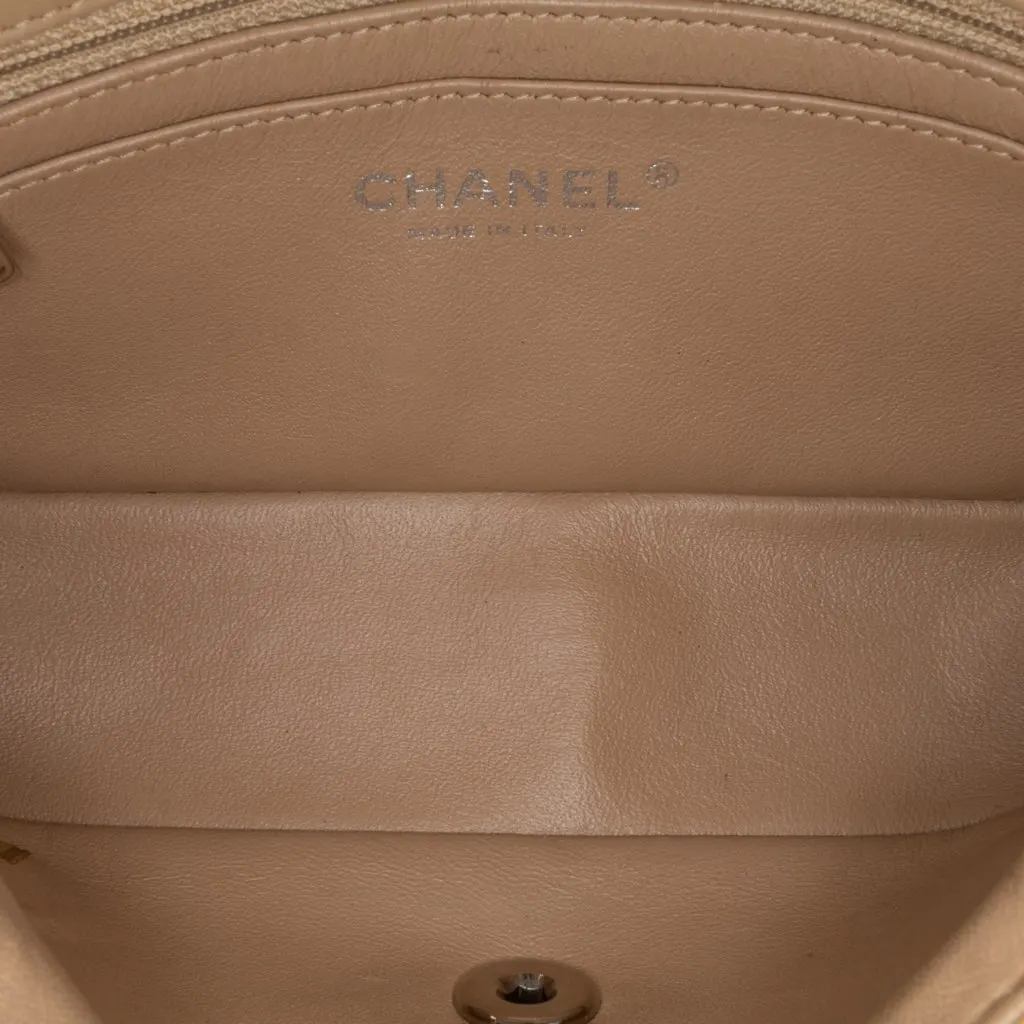 Chanel Mini Rectangular Classic Patent Single Flap Yellow Leather Good - Model View