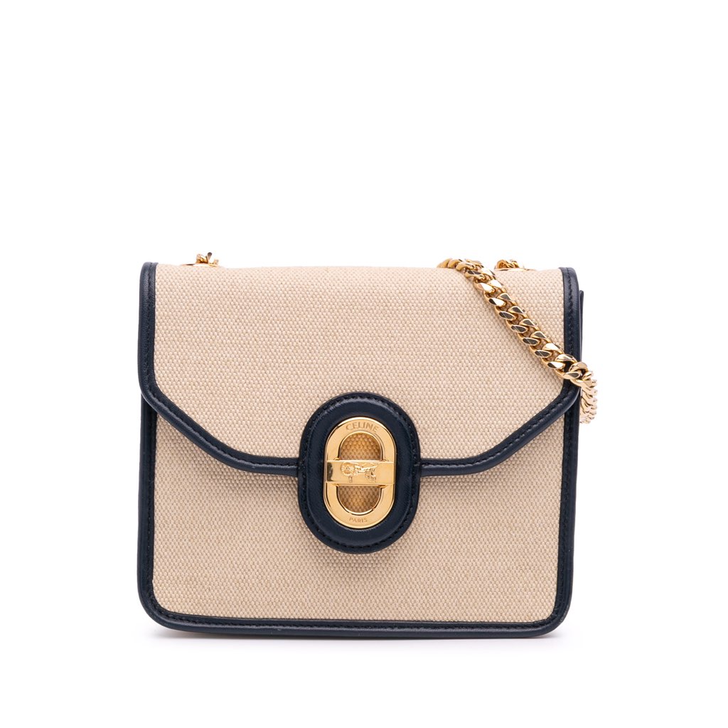 Celine Canvas Sulky Clutch With Chain