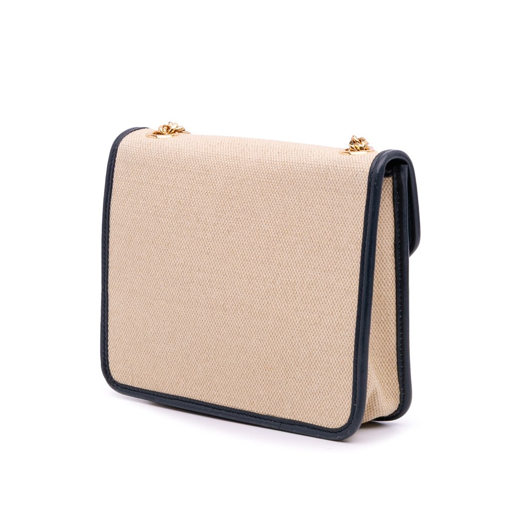Celine Canvas Sulky Clutch With Chain - Back view