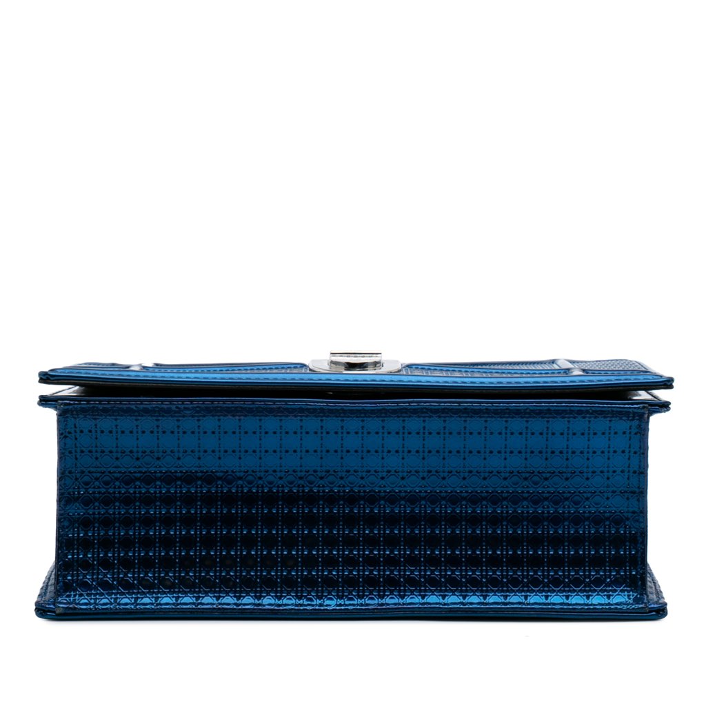 Dior Medium Metallic Patent Microcannage Diorama Crossbody - 3