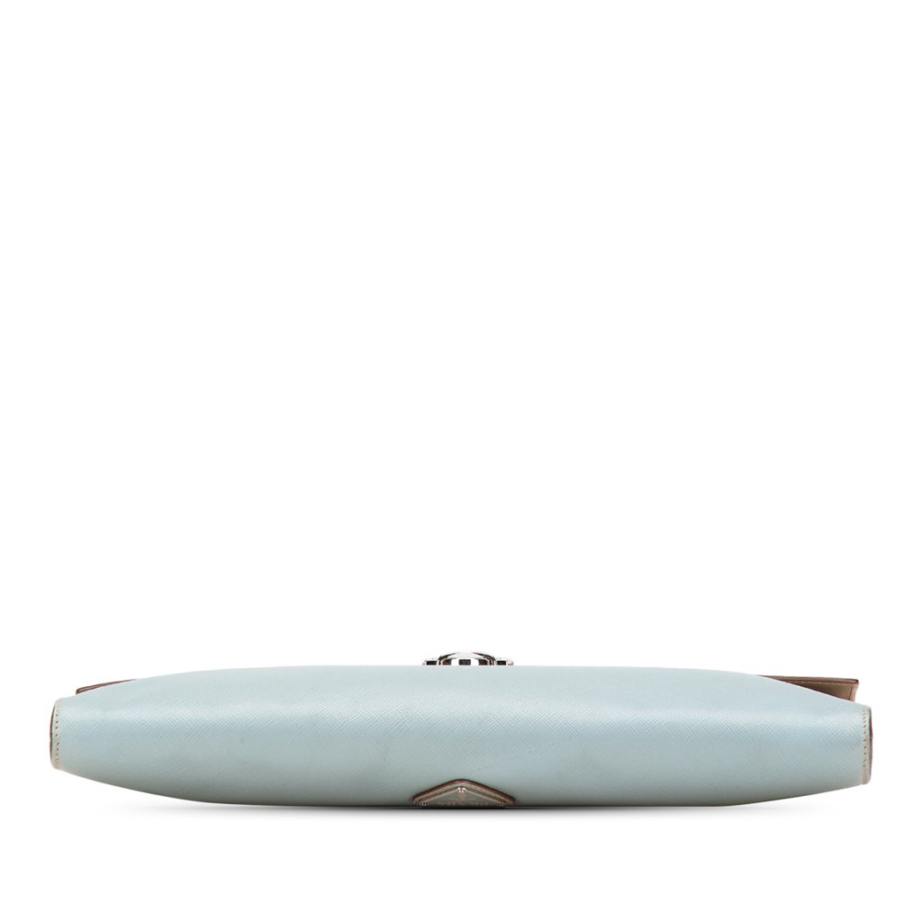 Prada Bicolor Saffiano Envelope Pushlock Clutch - 3