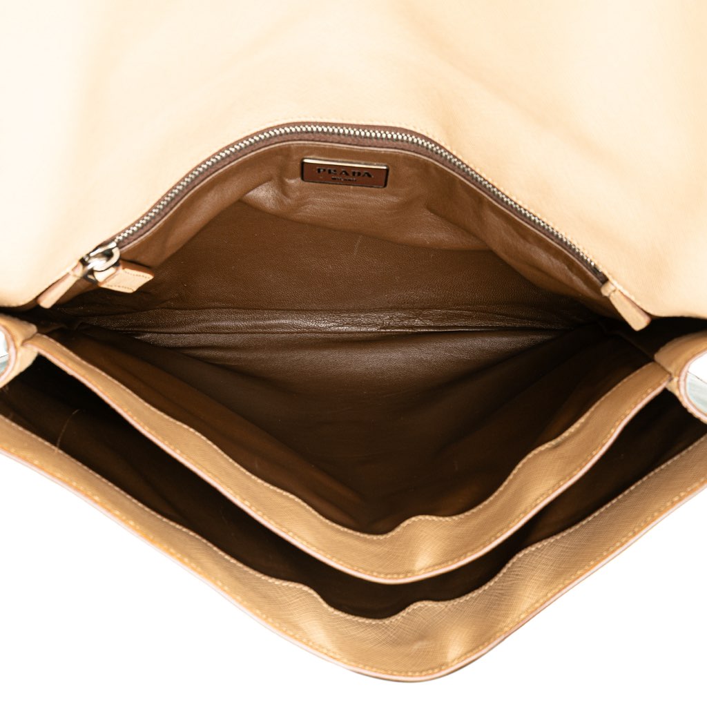 Prada Bicolor Saffiano Envelope Pushlock Clutch - 4