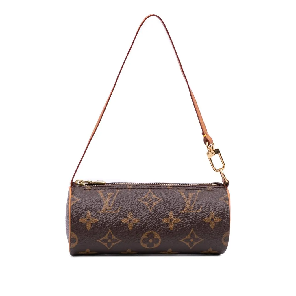 Louis Vuitton Monogram Papillon Pochette Brown Canvas Good - Front View
