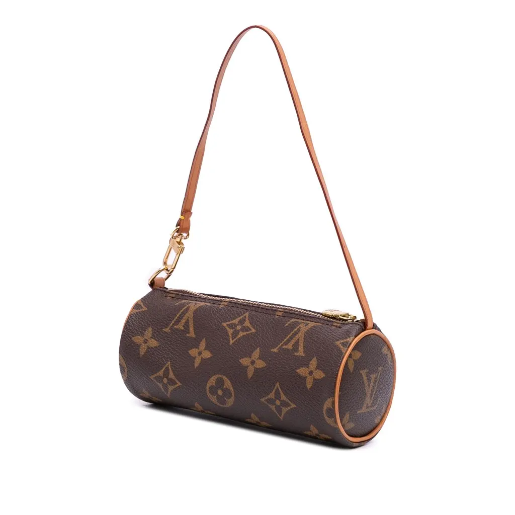 Louis Vuitton Monogram Papillon Pochette Brown Canvas Good - Back View