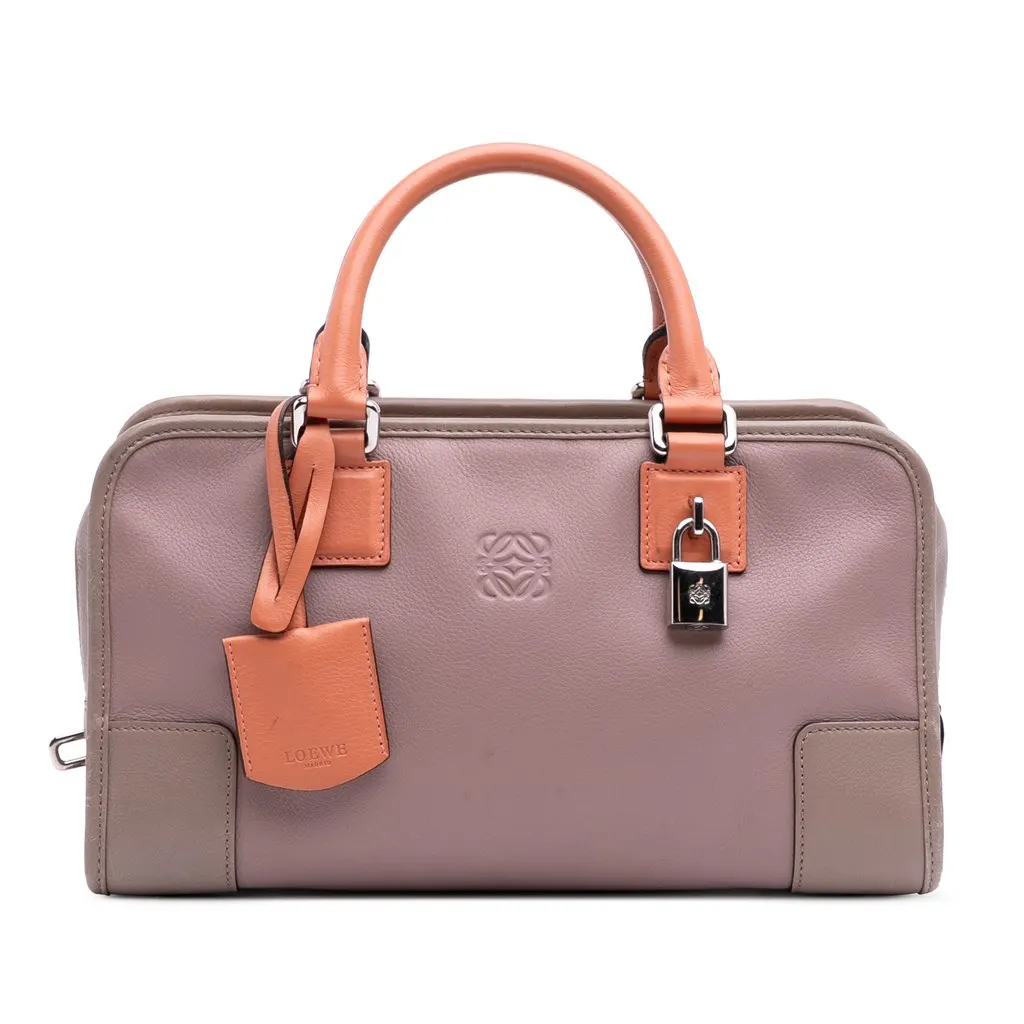 Loewe Tricolor Leather Amazona 28 Pink Leather Fair - Front View