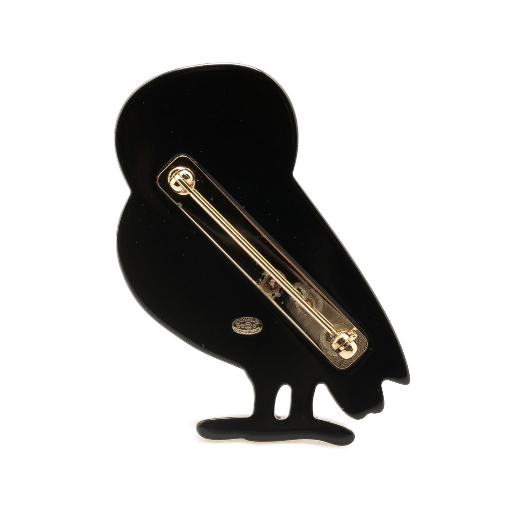 Chanel Resin and CC Crystal Owl Brooch - 2