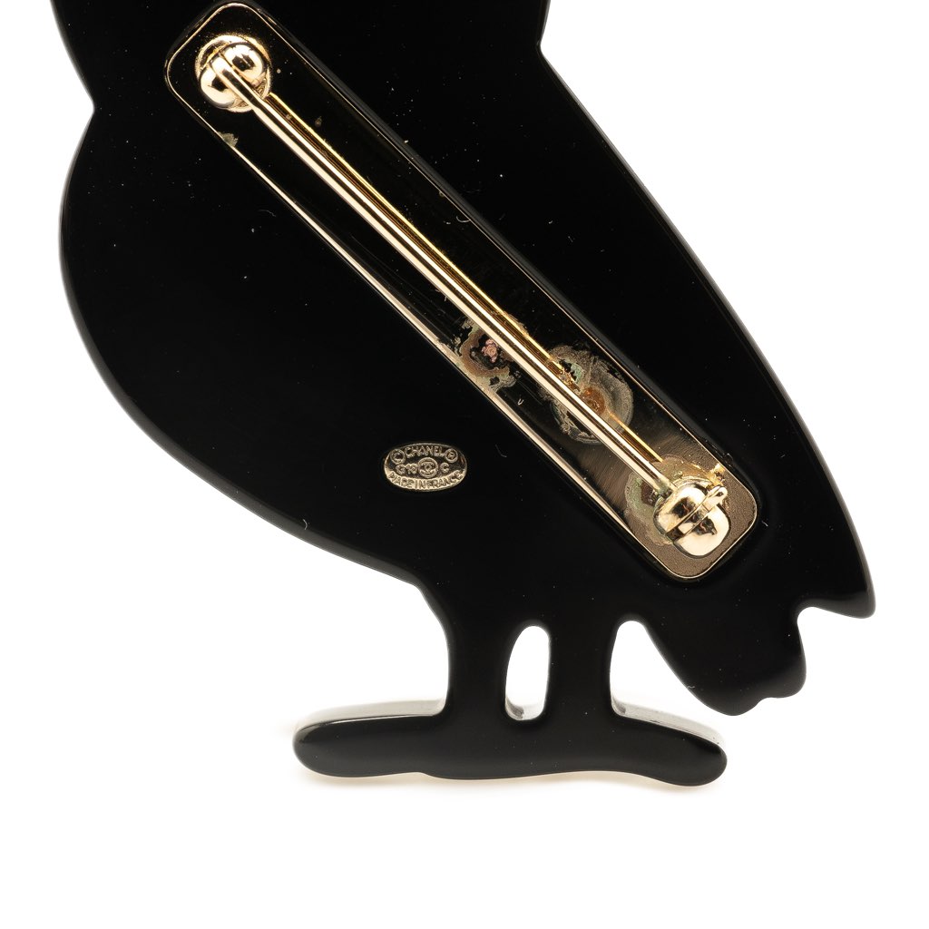 Chanel Resin and CC Crystal Owl Brooch - 3