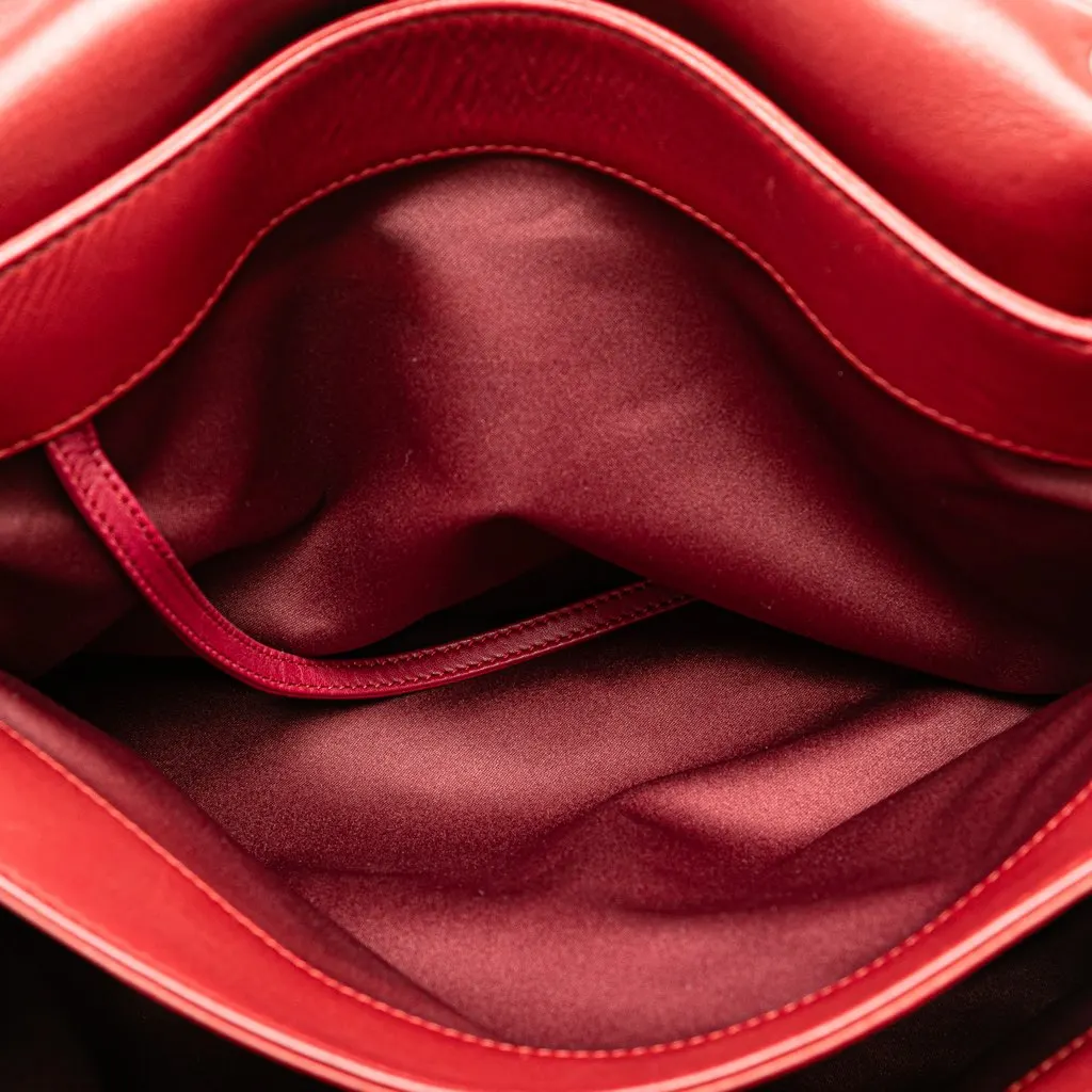 Chanel Maxi Lambskin 3 Accordion Flap Red Leather Very good - Box View