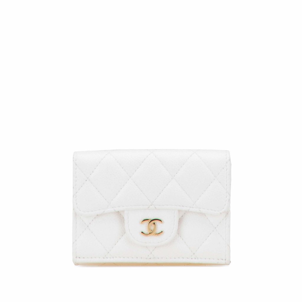 Chanel CC Quilted Caviar Trifold Flap Wallet