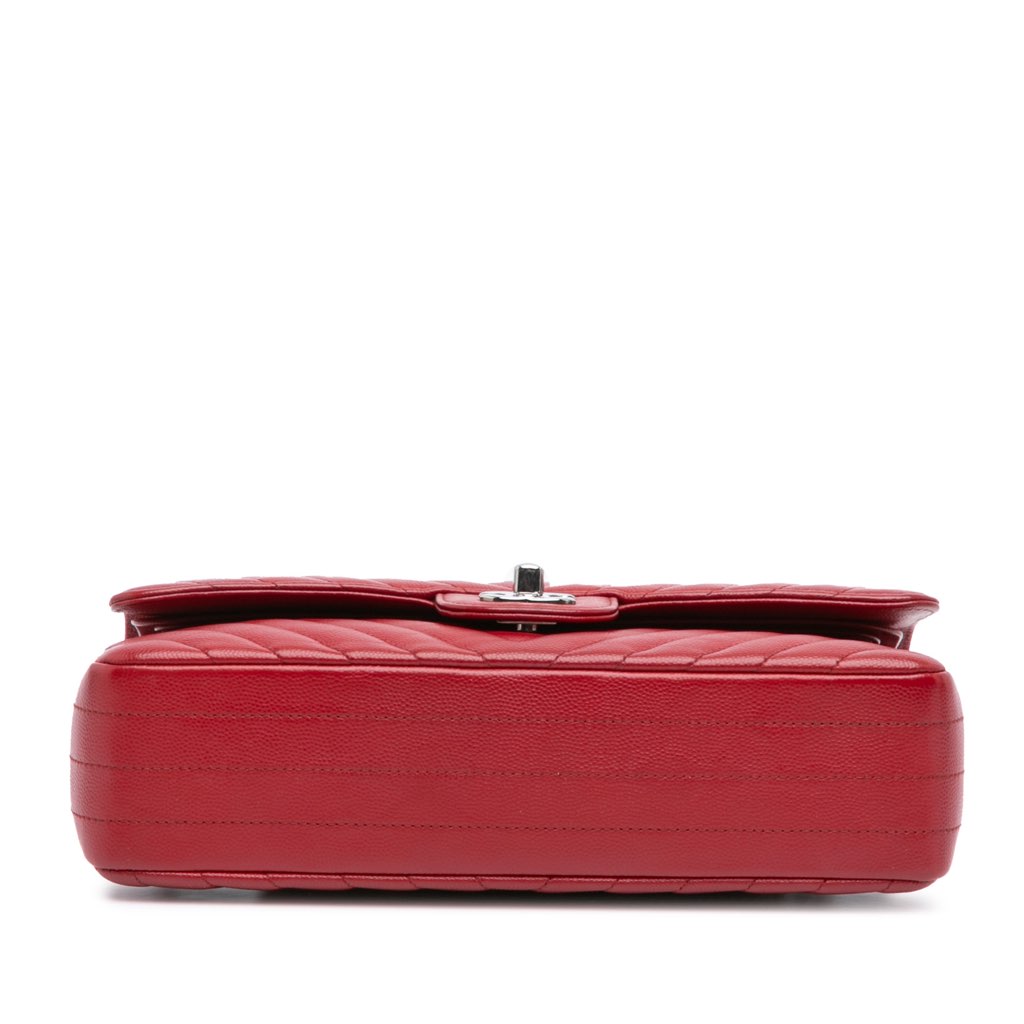 Chanel Medium Classic Chevron Caviar Double Flap - 3