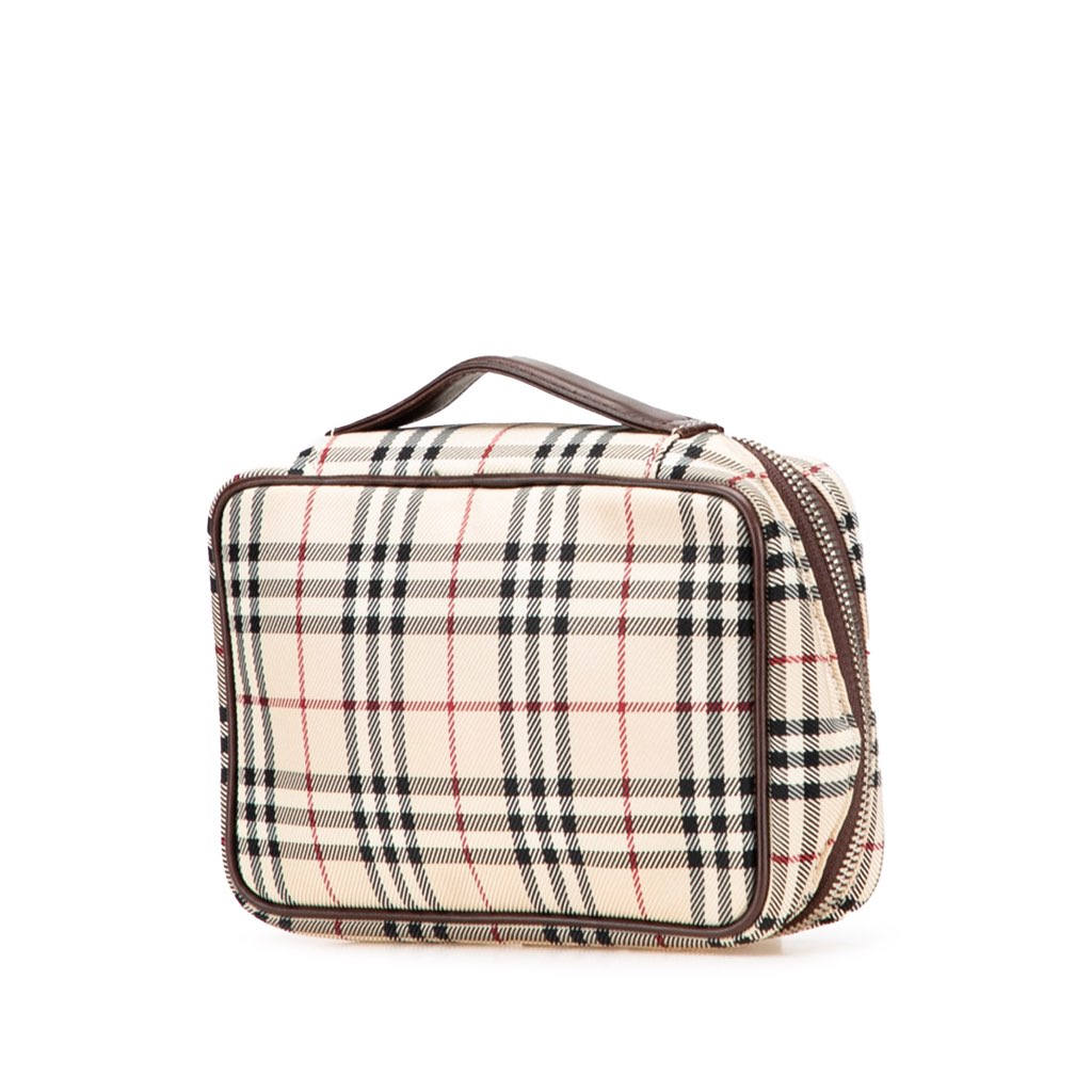 Burberry House Check Canvas Vanity Bag - Back view
