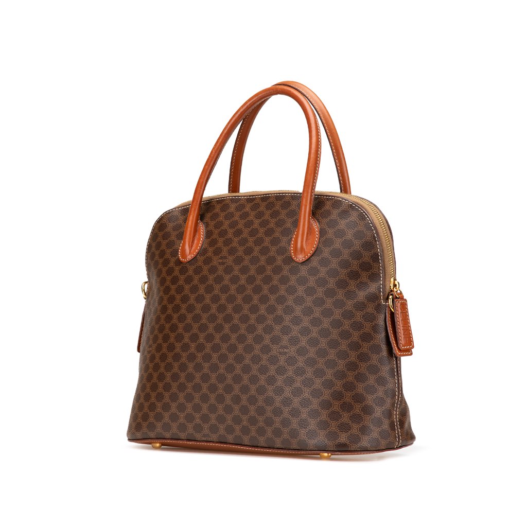 Celine Macadam Coated Canvas Dome Satchel - 2