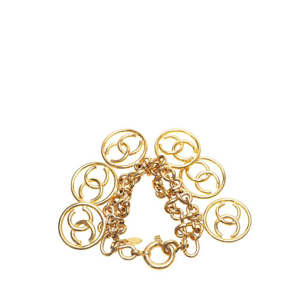 Chanel Gold Plated CC Clover Links Bracelet - 3