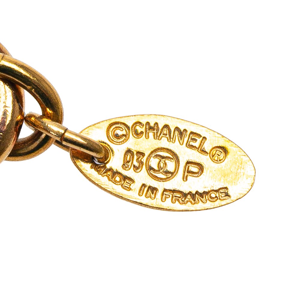 Chanel Gold Plated CC Clover Links Bracelet - 4