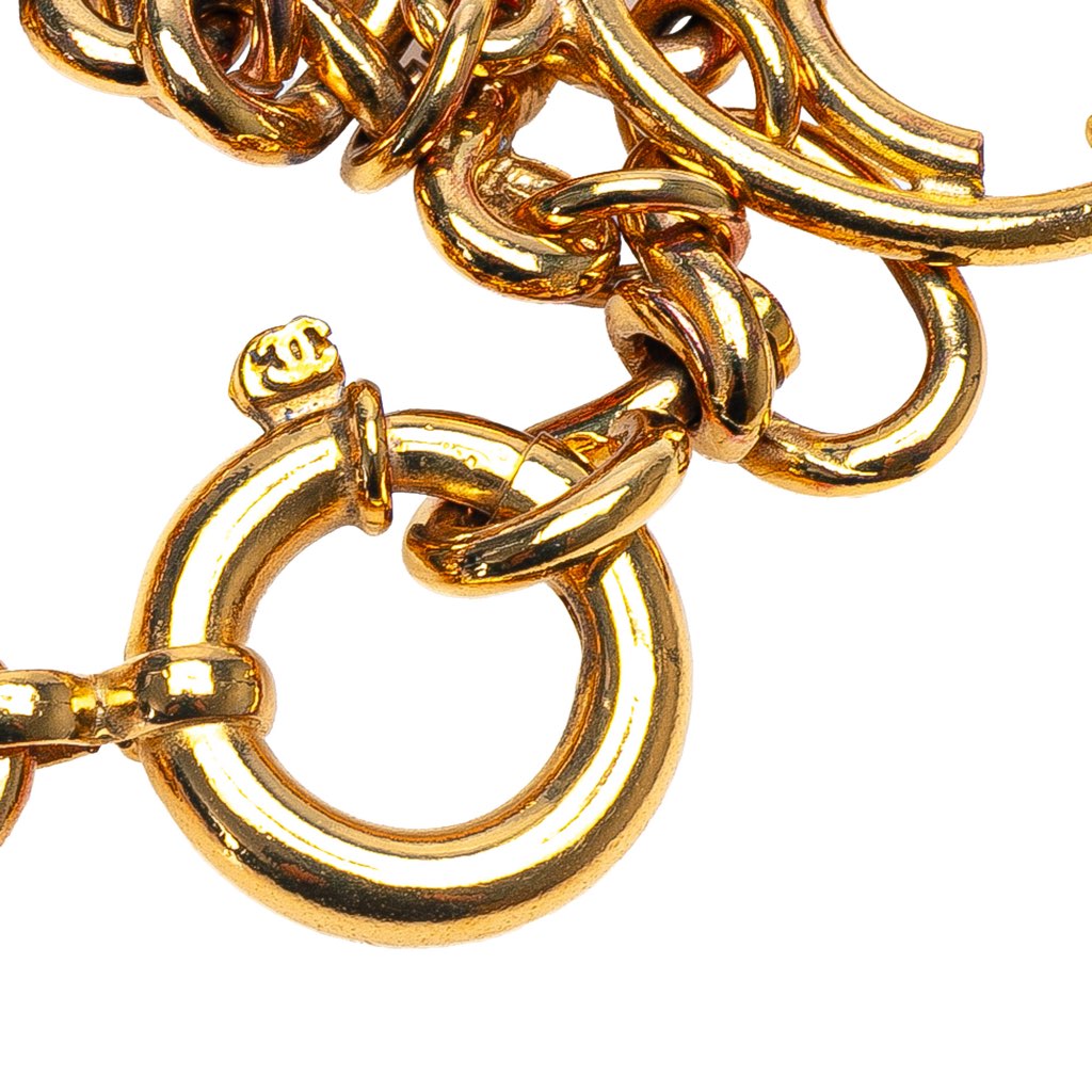 Chanel Gold Plated CC Clover Links Bracelet - 5