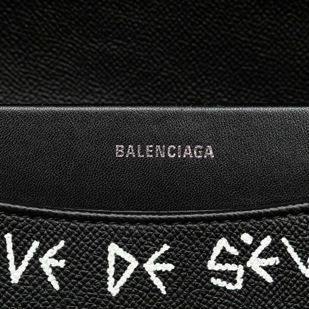 Balenciaga M Grained Calfskin Graffiti BB Round Crossbody - 5