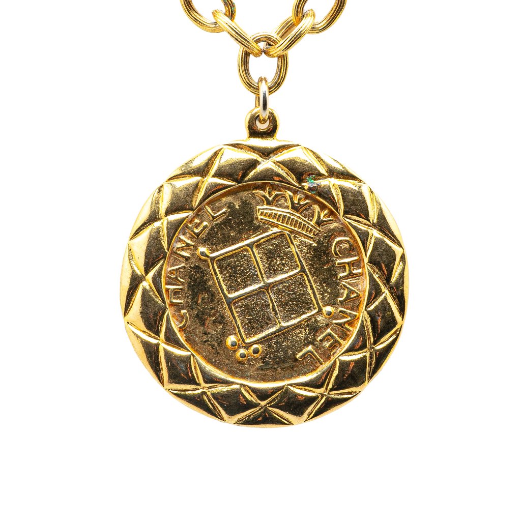 Chanel Gold Plated Medallion Pendant Necklace - 2