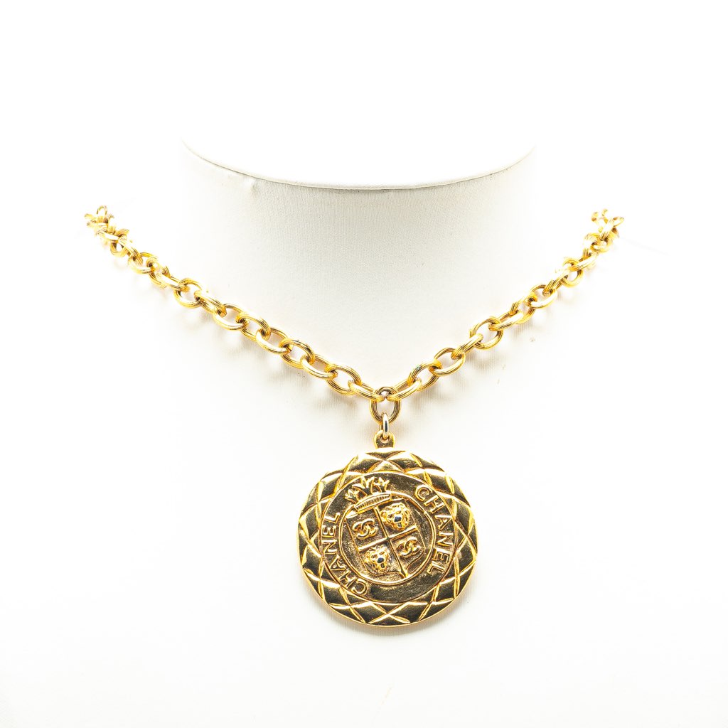Chanel Gold Plated Medallion Pendant Necklace - 5