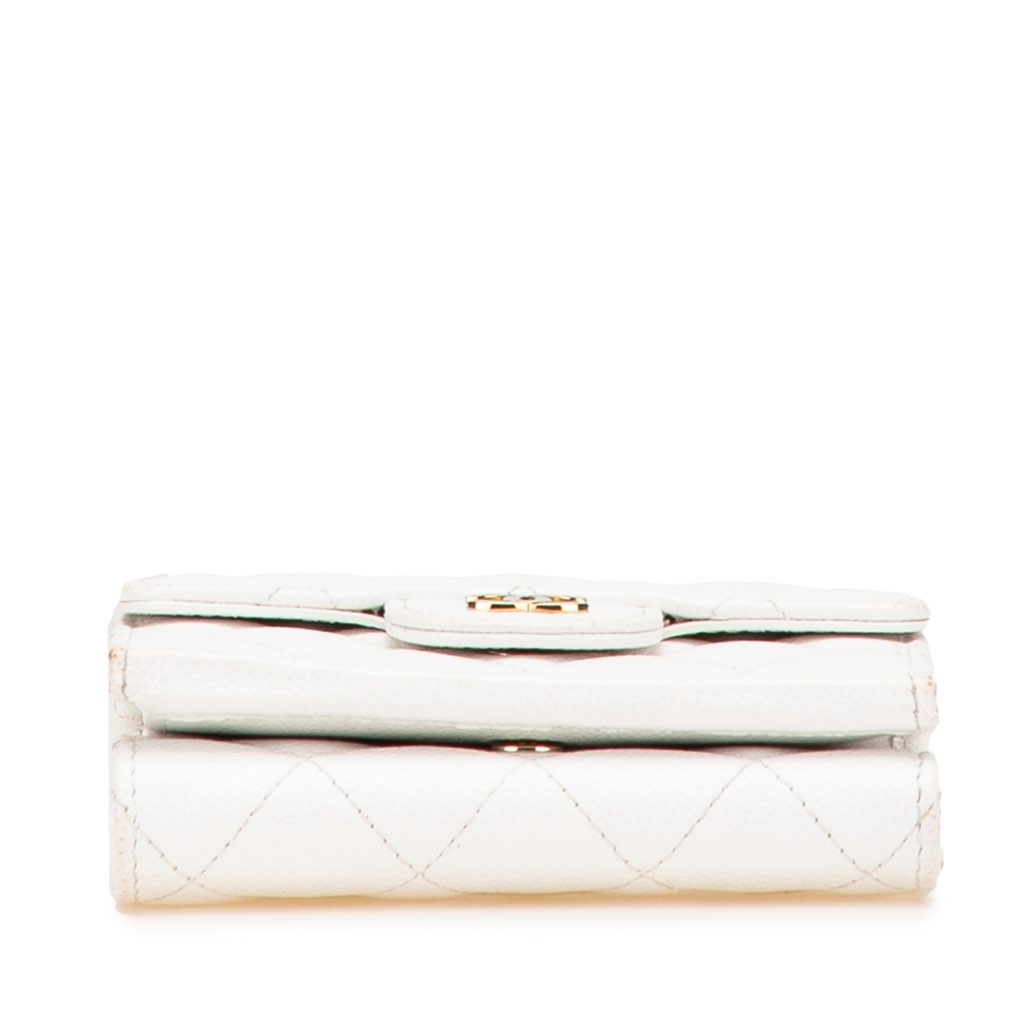 Chanel CC Quilted Caviar Trifold Flap Wallet - 3