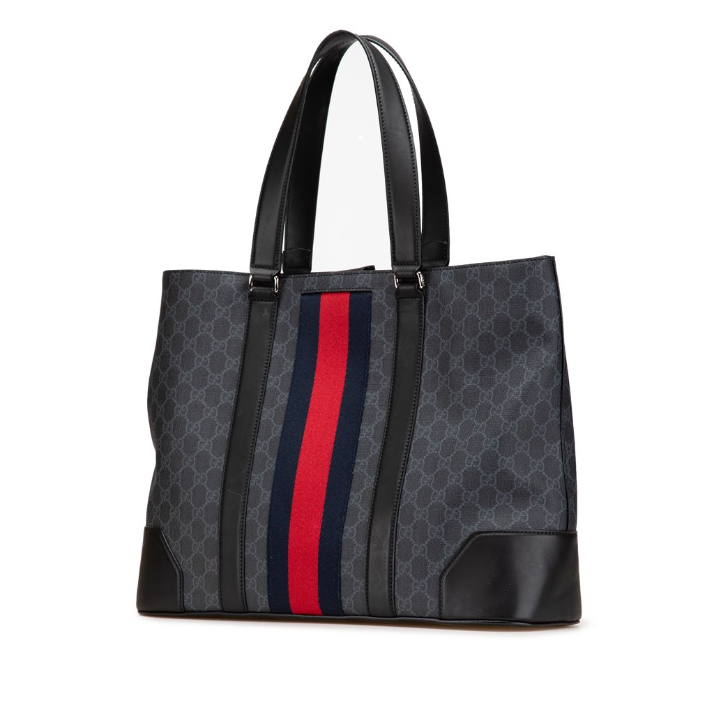 Gucci Large GG Supreme Web Tote - Back view
